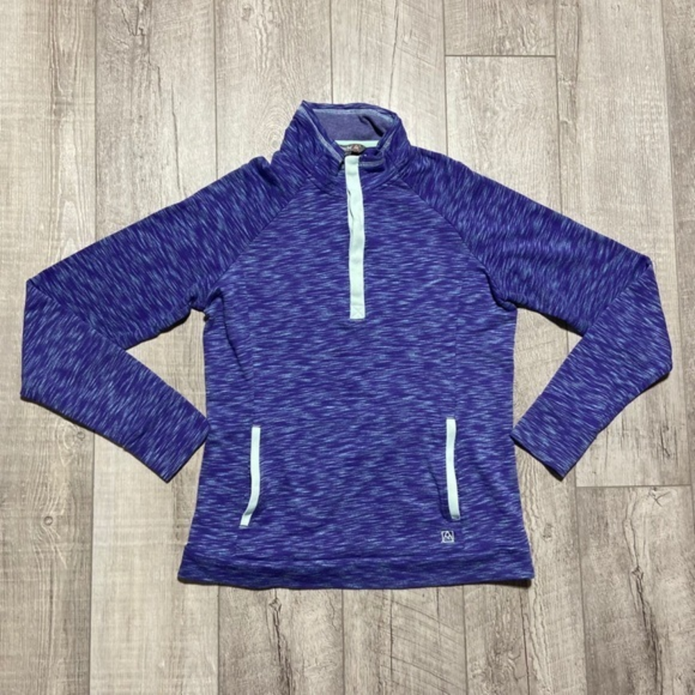 Avalanche Large Ladies Loma Snap Neck‎ Pullover Purple And Mint